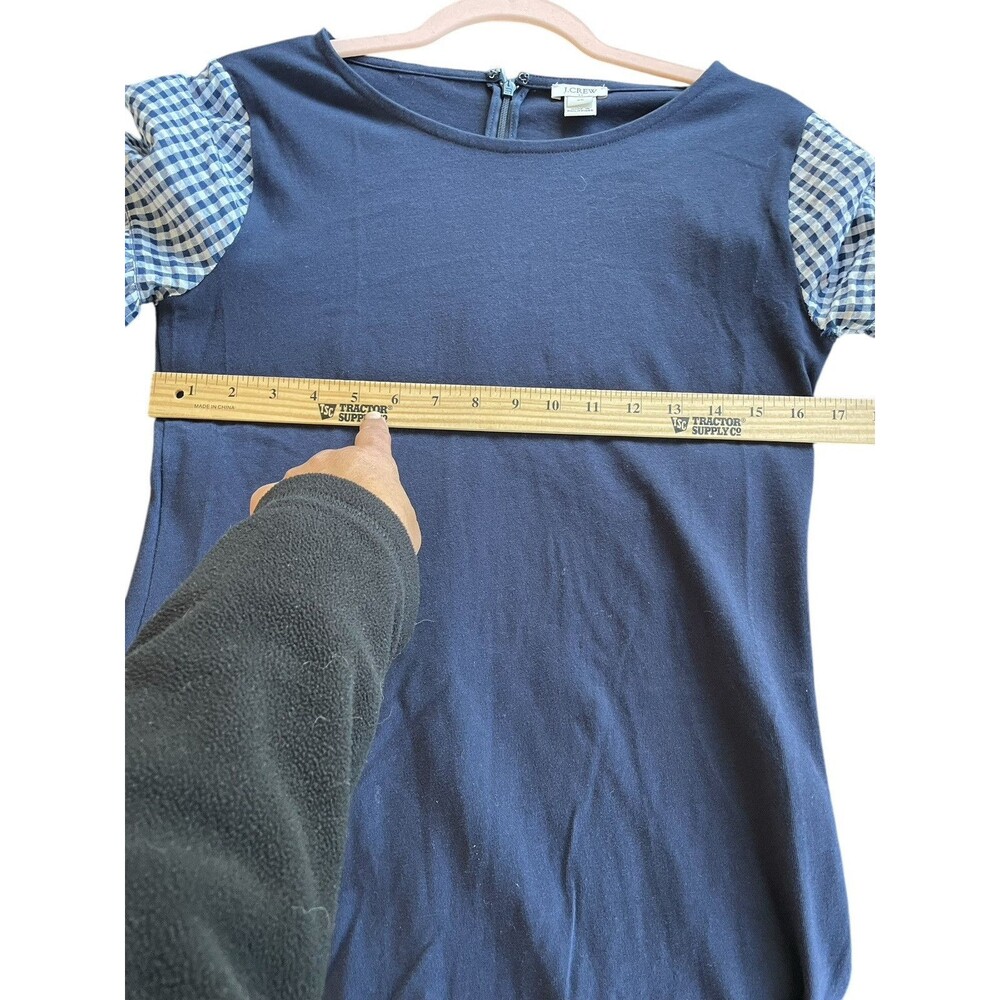 J Crew Womens Bell Sleeve Dress XS Blue White Gingham‎ Casual Classic Nautical - Picture 7 of 10